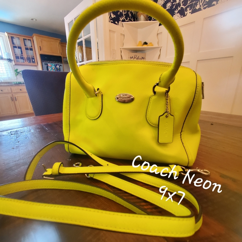 Neon yellow Coach bag